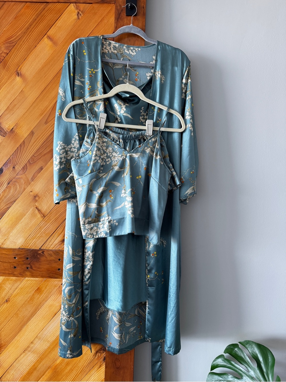 4-Piece Floral Sleepwear Set Women Pajama Kimono Robe Lounge Set